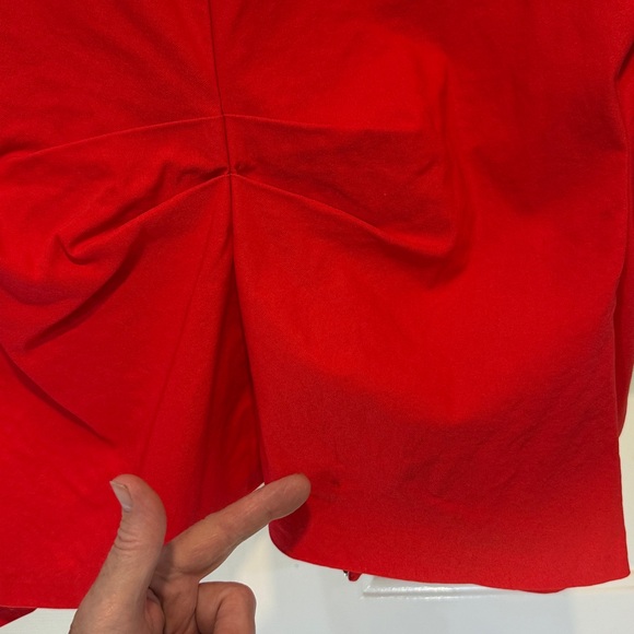 Joseph Ribkoff jacket 3/4 sleeve Red Zip-Up cardigan top ruched stretch *read 18 - Picture 12 of 17
